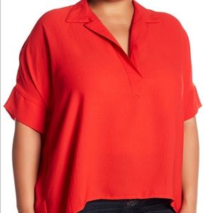 High Low Collared Top